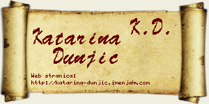 Katarina Dunjić vizit kartica